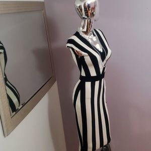 Black and white striped Dress